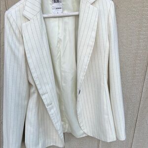 B. Makowsky Cream Pinstripe Blazer